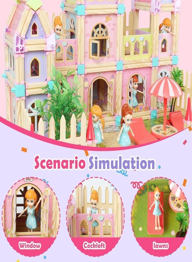 RAMPKD® Princess Dollhouse Kit- Includes Doll House Asseccories and Furniture- Pretend Play Building Toys with Doll Kids Playset(234 Pcs Doll House) - Image 5
